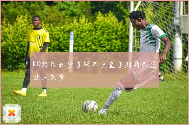 KD怒斥杜密言辞不当直言别再叽歪让人失望